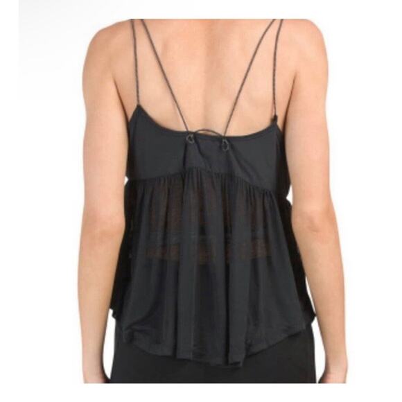 Free People Movement Black Catch Me Drift Tank Top XS Small Semi Sheer OB126447 - Picture 5 of 16